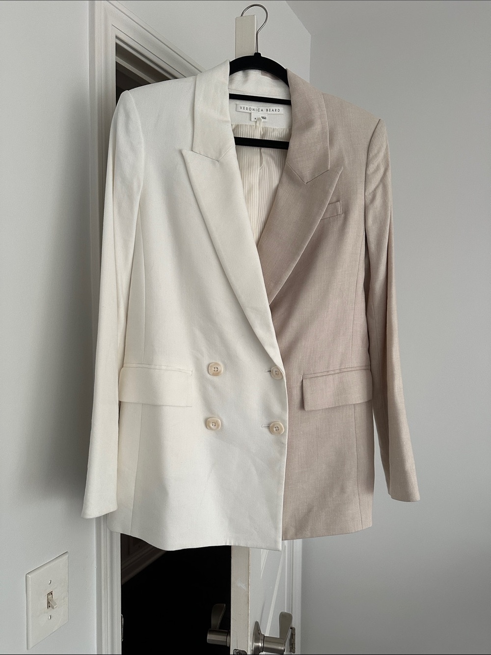 Veronica Beard Two-Tone Cream & Beige Blazer